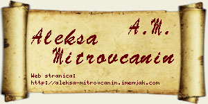 Aleksa Mitrovčanin vizit kartica